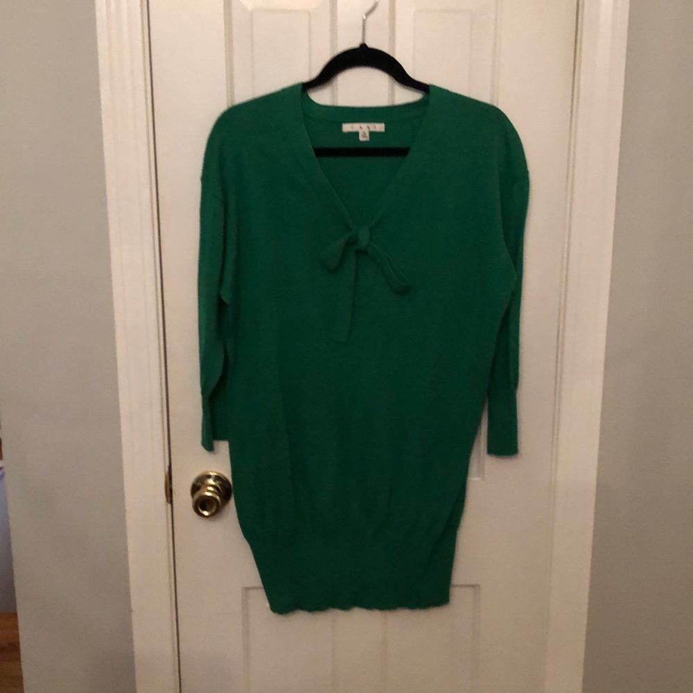 Adorable soft green bow tie sweater